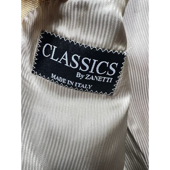 Zanetti Mens Wool Blazer Jacket Beige Size 58R Made in Italy NWOT - Picture 6 of 12